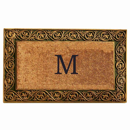 Calloway Mills Monogram Door Mat, Gold, Black, Natural, 18 in W x 30 in L 10001GOLDM